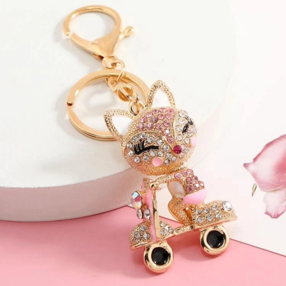 Handbag charm...Pink Fox